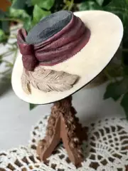 SANDY LYNAM CLOUGH COLLECTION - CLAUDETTE RESIN HAT WITH STAND