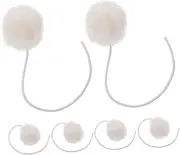 SEWOART 6pcs Cat Scratching Post Replacement Ball Cat Ball Indoor Balls Furry New Year Cat Teasing Teasing Balls Bell Plush Beige