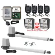 APC 24v LV Double Swing Gate Automation With 4 Remotes, 2 Wireless Push Buttons