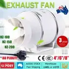 Silent Extractor Fan 4/6/8 Inch Duct Hydroponic Inline Exhaust Vent Industrial