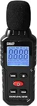 Decibel Meter, Digital Sound Level Meter with 30 to 130 DBA Range, Data Hold, Backlit LCD Display, Portable SPL Meter S8607, Sensitive and Accurate, for Classroom and Workshop