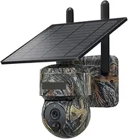 5MP 4G / WiFi Solar Security Camera Outdoor Solar Monitor Camera Night Vision Color Camera PIR Detection Cam(5MP 4G 128GB)