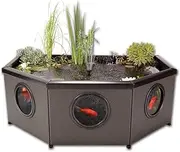 Blagdon Affinity Grand Half-Moon Living Water Feature Pool, Mocha Weave/Black Aluminium