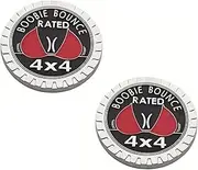 Pair Set Boobie Bounce Rated 4X4 Rear Trunk Metal 3D Emblem Badge Decals Stickers for Universal Car SUV RV (Silver)
