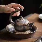 Gilded Ceramic Tea Pot Chinese Tea Pot Coarse Pottery Teapot Kung Fu Tea Set