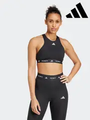 adidas Black Techfit Power Impact Medium Support Sports Bra (K95721) | $88