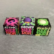 Schilling Nee Doh Squishy Stress Ball Atomic Groovy Glow in Dark (3 Color Pack)