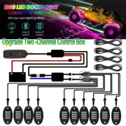 10 Pod RGB LED Rock Light Kit Underbody Neon Lamp bluetooth APP + Remote Control