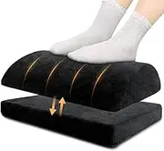 Ergonomic Footrest Under Desk, Foot Rest Cushion for Office, Adjustable Detachable Memory Foam Foot Stool Under Desk for Chair, Car Seat, Gaming Chair Seat, Black