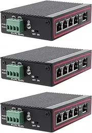 Mellisso 3X 5-Port RJ45 10/100M Ethernet Desktop Switch Network Laptop DIN Rail Type