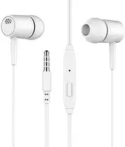 Wired Earbuds - Wired Earphones, 3.5mm Ear Earbuds Headphones - Noise-Isolating, Ergonomic in-Ear Head-Phones with Built-in Microphone - 1.15m TPE Length for Phones, Tablets & PC's - Black & White