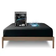 DOUBLE Black Waterproof Fitted Sheet as Mattress Protector or Nuru Massage Sheet