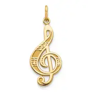 10k Yellow Gold Treble Clef Charm
