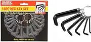 Handy Hardware Steel Hex Keys 16-Piece Set, 1.5-6-Inch Size