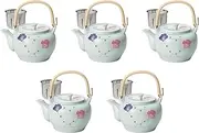 Set of 5 Ribon U No. 8 Earthen Bottle [6.1 x 4.9 inches (15.5 x 12.5 cm) 1,100 cc] | Arita Yakito Pot, Setomonohonpo
