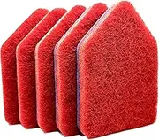 Red Scouring Pads 5 Pack, Fit Extendable Tub Tile Scrubber Brush, Scrub Pads Refill Replacement Pads for Cleaning Bathroom Kitchen Toilet Tile Sink, Compatible with Moku, Yocada, Cleanhome & Others