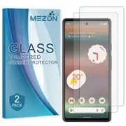 [2 Pack] Google Pixel 6a (6.1”) Tempered Glass Crystal Clear Premium 9H HD Screen Protector by MEZON – Case Friendly, Shock Absorption (Pixel 6a, 9H)