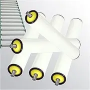 Durable Conveyor Rollers, PVC Conveyor Rollers for Construction 5 Pcs Dia 25mm/ 1in 32mm/ 1.3in 40mm/ 1.6in 50mm/ 2in 63mm/ 2.5in, Rust-proof, Anti-static PVC Transporter Rollers(Pack of 5 D-2.5"/63mm