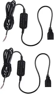 2pcs Car Adapter 12v to 5v Dc Converter USB Port High Efficiency Power Supply for GPS Recorder Phone Black
