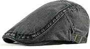 [Generic] Men's Beret Hat Summer Cowboy Hat Men's Bare Plate Simple Duck Tongue Cap Washed Cowboy Beret Female Thin Section Breathable Forward Cap