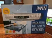 JWIN Under The Cabinet CD Player AM/FM Clock Alarm Easy Mounting JL-K733 New