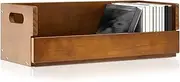 CroBlissful 1 Set Wooden Cd Storage Box Holder Racks Cassette Tape Display Stand with Carrying Handles, Organizer Shelf for Movie Cases, DVDs, Cd Organizer Can Store up to 36 Pcs (Brown)