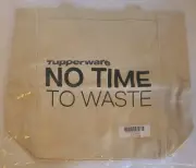 Tupperware NO TIME TO WASTE Canvas Tote Shopping Reusable Bag New