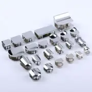 Nickel Finish Shelf Holder Support Panel Bracket Glass Clamp Shelves Clips
