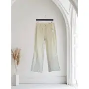 MICHAEL KORS SELMA FLARE COTTON HIGH RISE DENIM JEANS CREAM 10