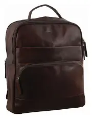 [PIERRE CARDIN] Rustic Leather Business Backpack/Computer Bag in Chestnut