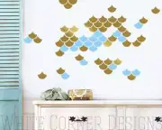 Mermaid Scale Wall Decals - Nursery Decals, Geometric Decals, Modern Wall Decals