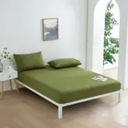 Dreamaker Micro Flannel Combo Fitted Sheet Set Olive King Single