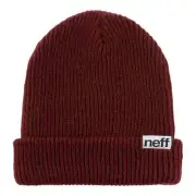 NEFF Mens Maroon Fold Beanie Hat One Size New