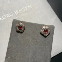 在飛比找蝦皮購物優惠-Georg Jensen 2002針式石榴石耳環 喬治傑生