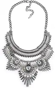 [Ufraky] Retro Bohemian Ethnic Gypsy Tribal Boho Statement Necklace for Women