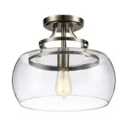 Warehouse of Tiffany Kostandea 13.5 in. 1-Light Indoor Bronze Flush Mount Lights