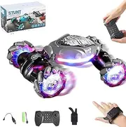 4WD Stunt Car RC Car Toy, Remote Control Car for Boys Adults,Hand Controlled RC Car, All Terrains Monster Trucks for Boys Gesture RC Stunt Car 360° Flips for Kids(Gray)