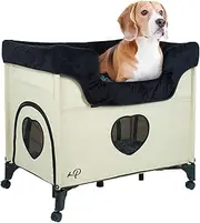 PETIQUE Bedside Lounge Pet Bed, Bunk Bed for Medium Size Pets, Raised Lounge Bed for Cats & Dogs, Zebra Vibes Design
