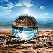 Duosuny Optical Glass Reflective Spheres, K9 Crystal Sphere, Decor Photography Ball, Clear Contact Juggling, No Stand (80 mm/3.15 inch)
