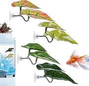 Betta Leaf Hammock | Decorative Aquarium Betta Bed - Set of 4 Guppy Breeding Resting Habitats for Spawning, Fish Tank Decorations