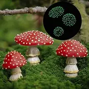 Tree Poetry Fairy Garden Miniatures, Mushroom Decorations, Glow in The Dark Fairy Garden Decor Accessories, Mini Mushroom Figurines, Mushrooms Decor