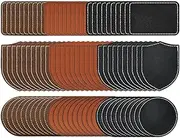 [Aodogshi] 90 Pcs Leather Patches for Hats, Blank Leatherette Custom Patches for Laser Engraving Adhesive Faux Leather Patch Iron on Fabric for Fabric Repair for Custom Hats Clothes Bags Crafts