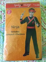 NEW Size 8 - 10 Ninja Costume KID Med / L HALLOWEEN Outfit Jumpsuit Karate