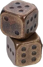 LOPUNER 2pcs Retro Metal Dice Game Props for Parties Easy Rolling Design for Board Games and Gatherings