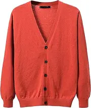 [JEShifangjiusu] Men'S Cardigan Sweater Wool Blend Cable Knit V Neck Buttons Sweaters Coat Long Sleeve Cardigan With Pockets