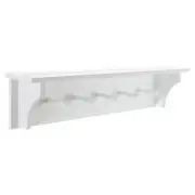 kieragrace KG Traditional Foster Wall Shelf with 5 Pegs White Engineered Wood