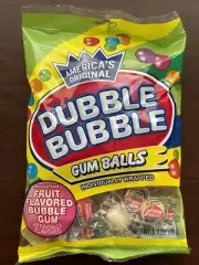 2 Bags Fruit Flavor Dubble Bubble Gum Balls Individually Wrapped 3.3 oz