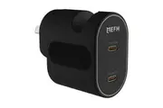 EFM 35W GaN Dual Type-C Socket Port Wall Charger AU NZ Plug w PD PPS Black