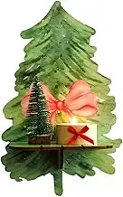 Wooden Floating Shelf, Christmas Tree Shaped Shelf for Books Storage, Rustic Wood Over Toilet Floating Shelves for Living Room
