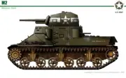 1/72 WW2 American M2 Medium Tank. Painted Resin. 3300 Models On Offer